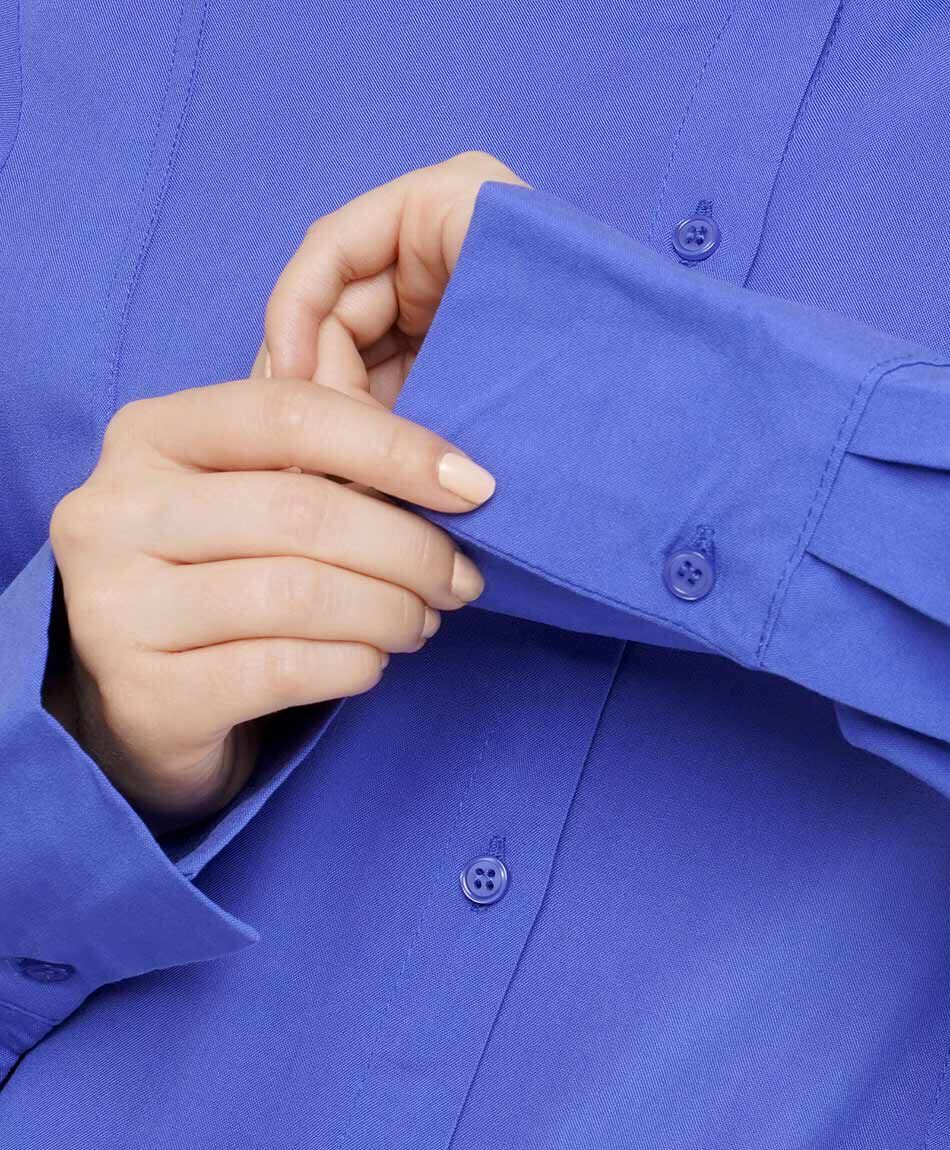 Blusa mujer lisa azul elegante