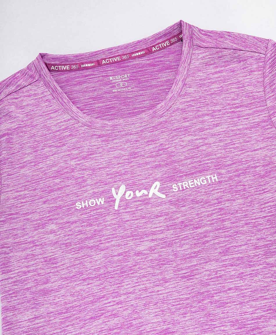 Remera deportiva mujer frase melange