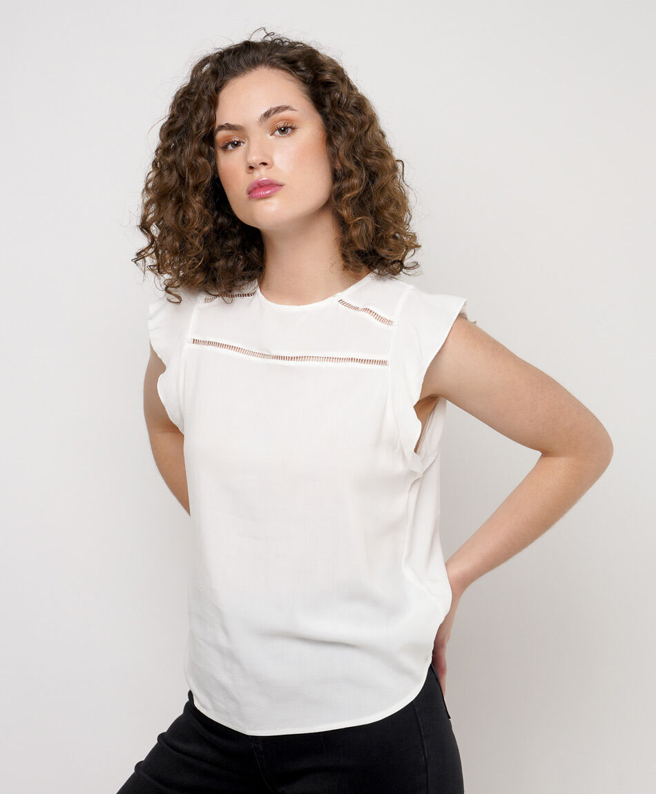 Camisa mujer vuelitos en mangas