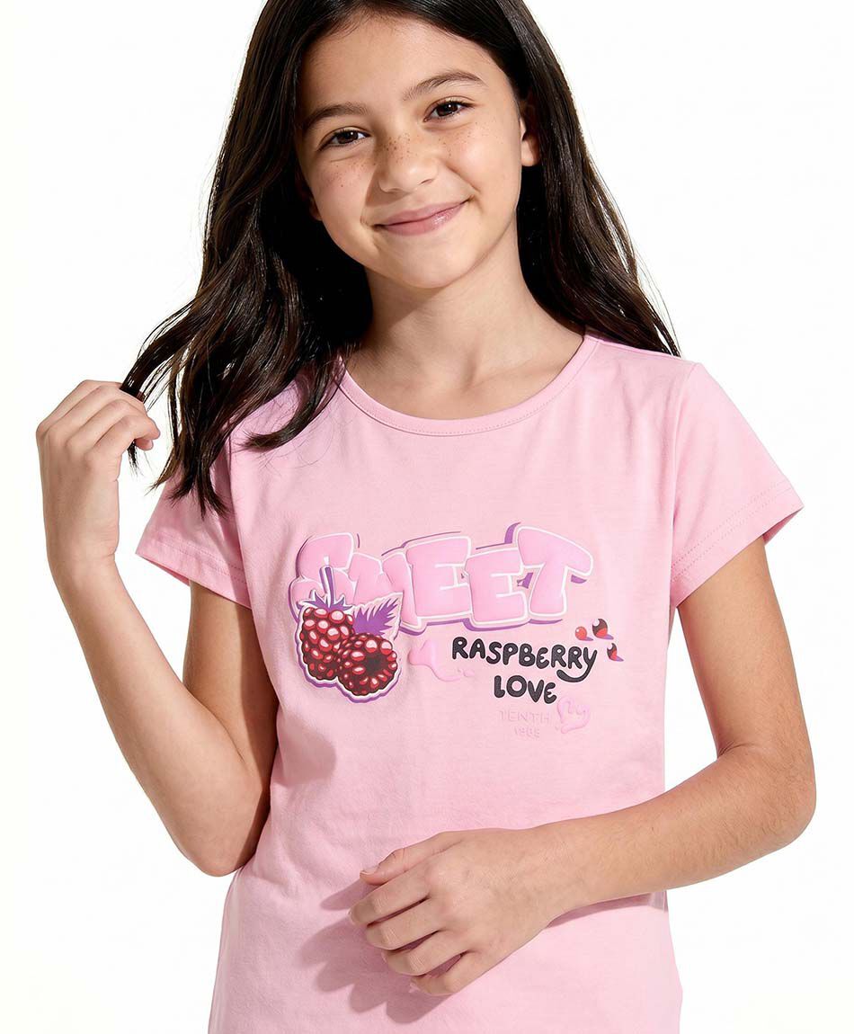 Remera ni&ntilde;a raspberry