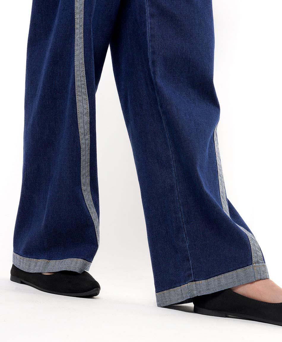 Jeans mujer pretina contrastada