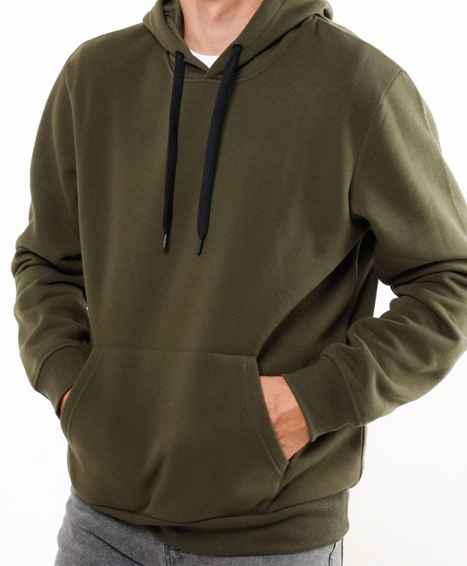 Buzo hombre liso capucha