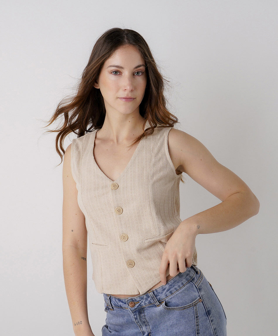 Chaleco mujer tejido natural