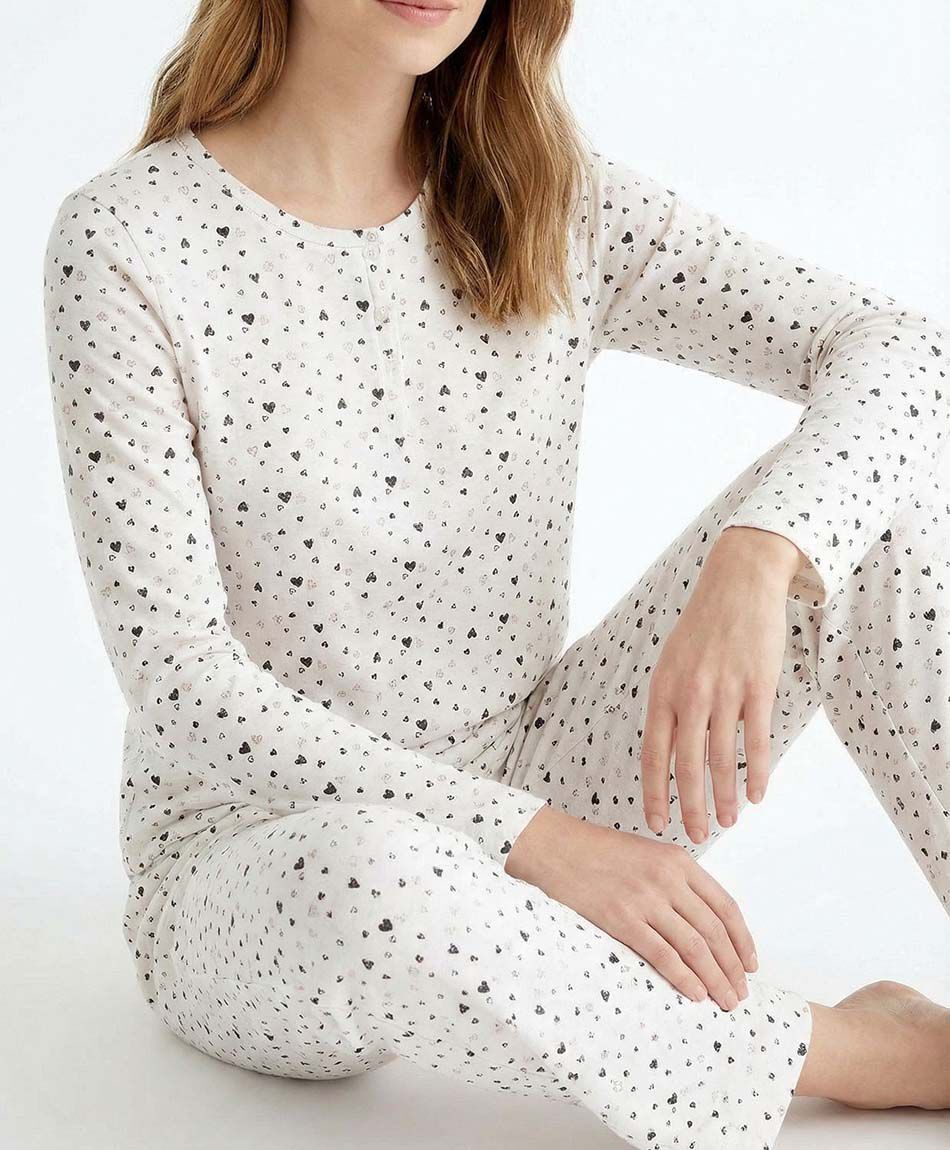 Pijama mujer jacquard heart