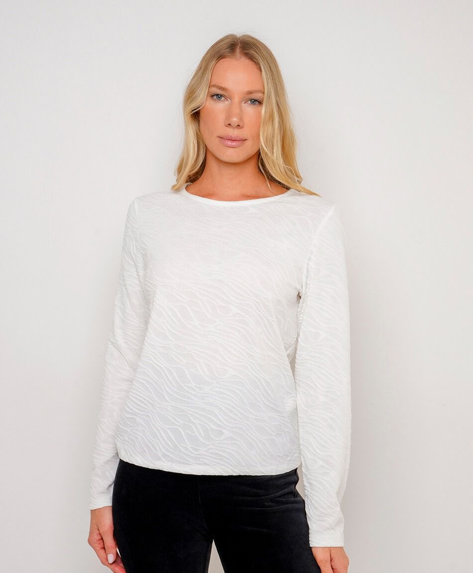 Remera mujer textura cebra