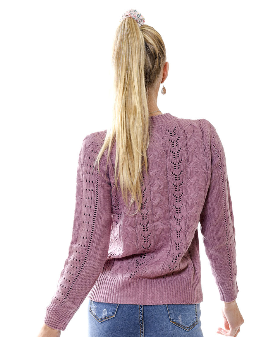 Sweater trenzas y calado
