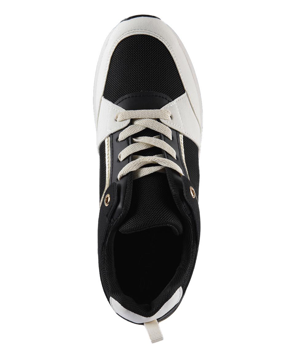 Zapatilla taco detalle dorado plataforma