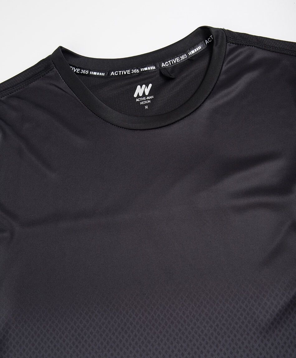 Polera deportiva hombre degrad&eacute; negra