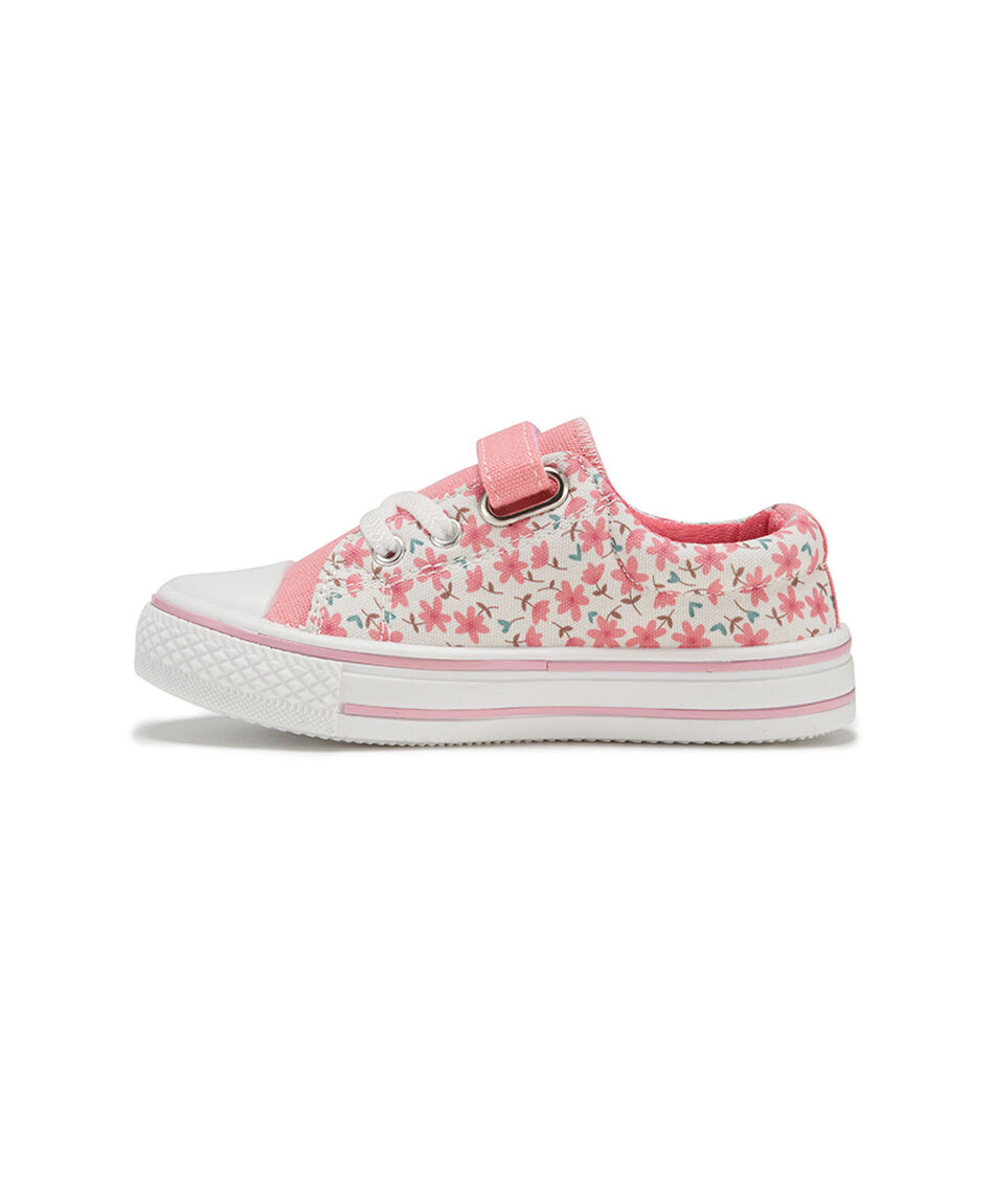 Zapatilla infantil (24 a 29) florcitas velcro