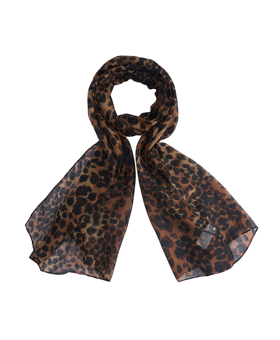 Bufanda mujer animal print brown