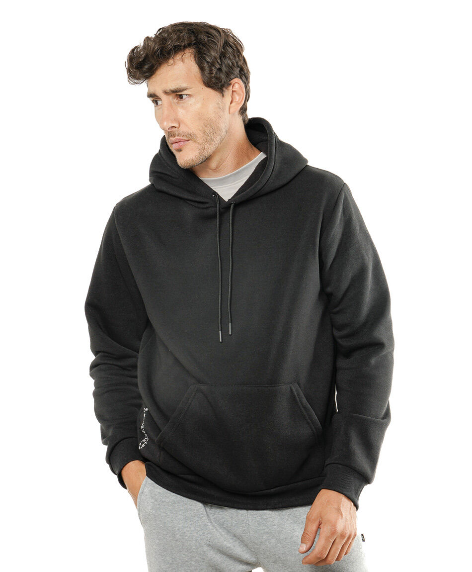 Buzo deportivo hombre liso negro