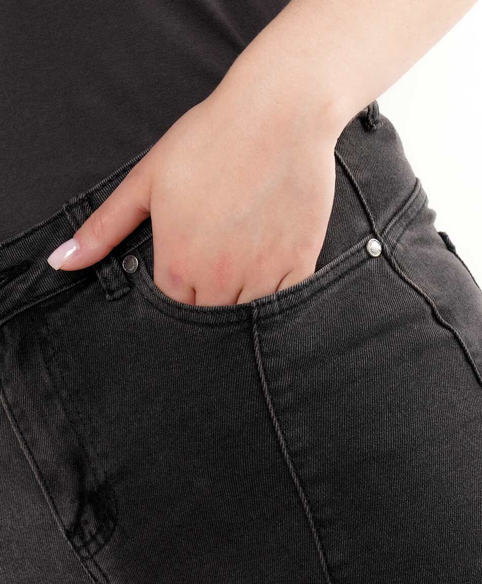 Jeans mujer basta doble abierta flare