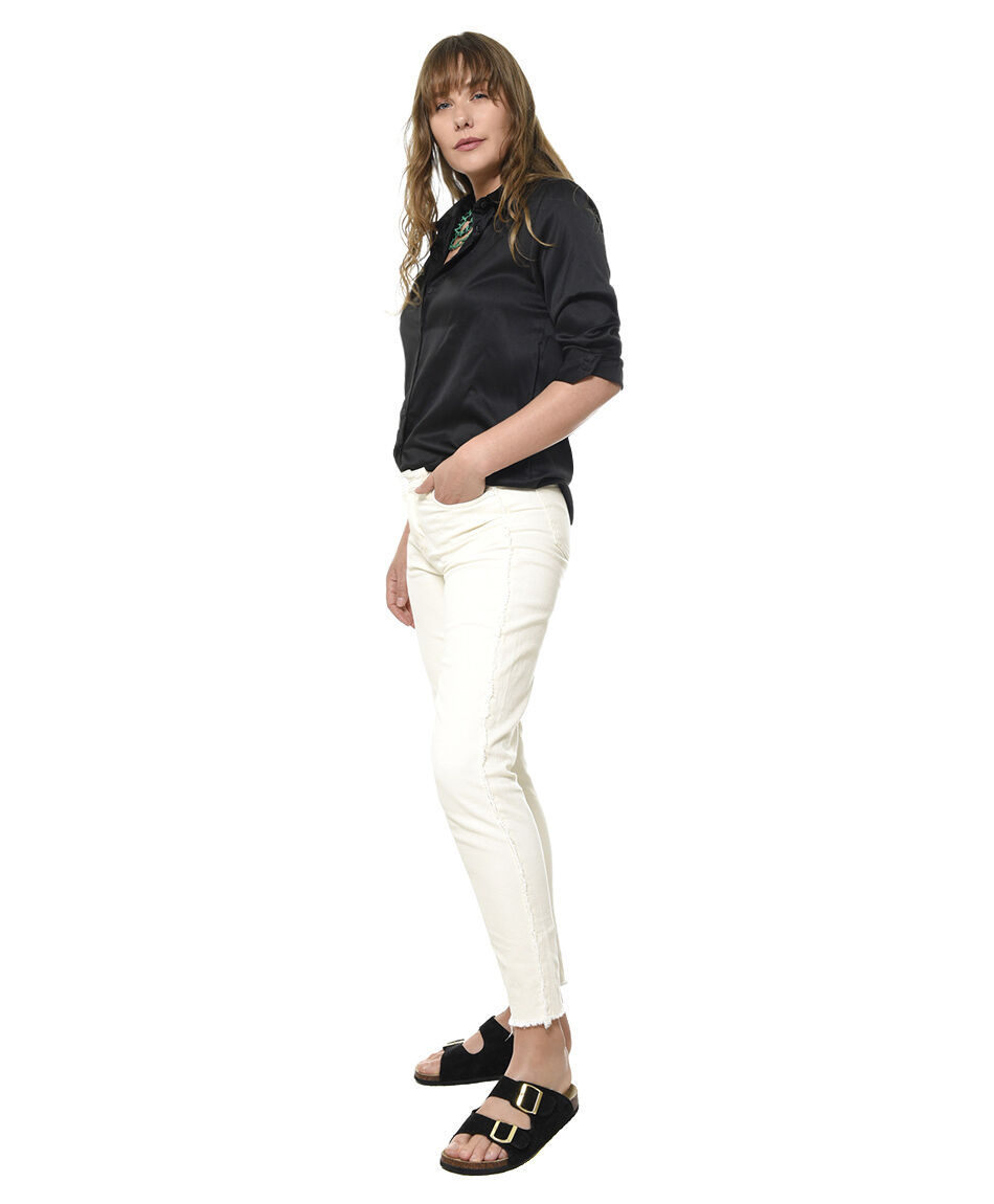 Jeans desflecado lateral