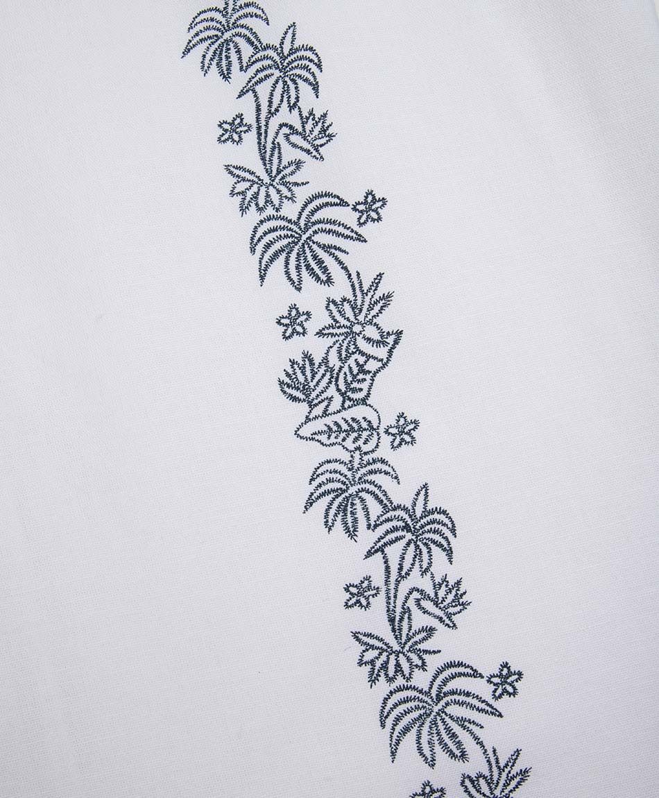 Camisa hombre bordado plantas