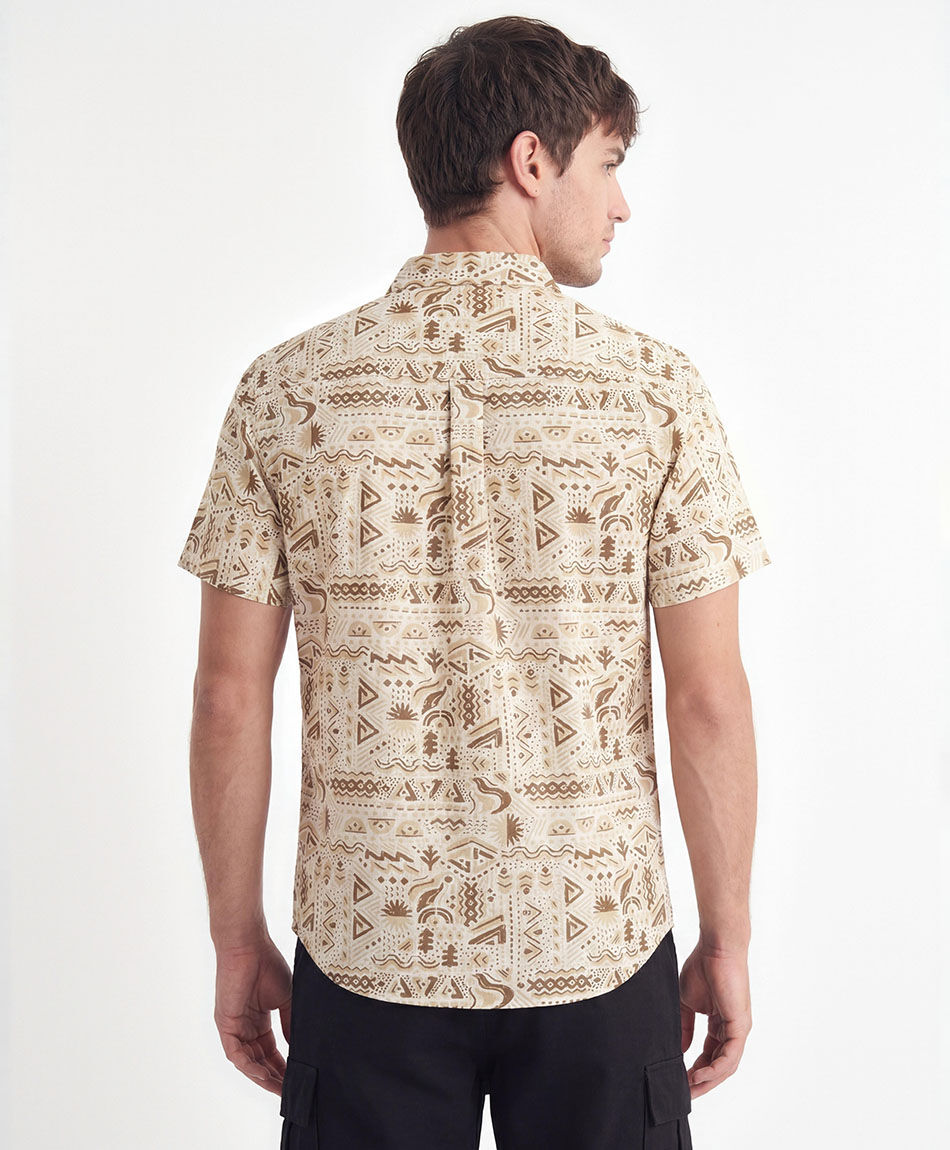Camisa hombre figuras lino