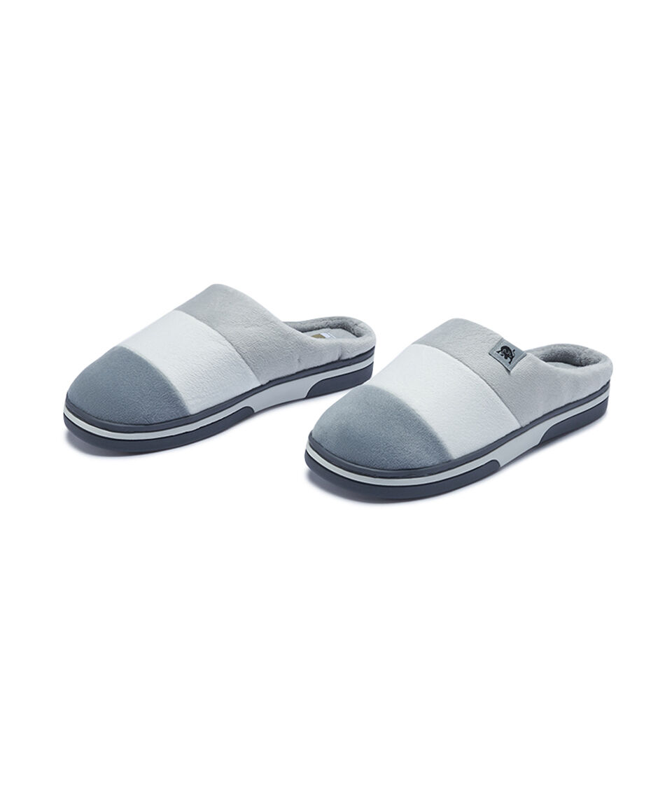 Pantufla hombre tonos gris