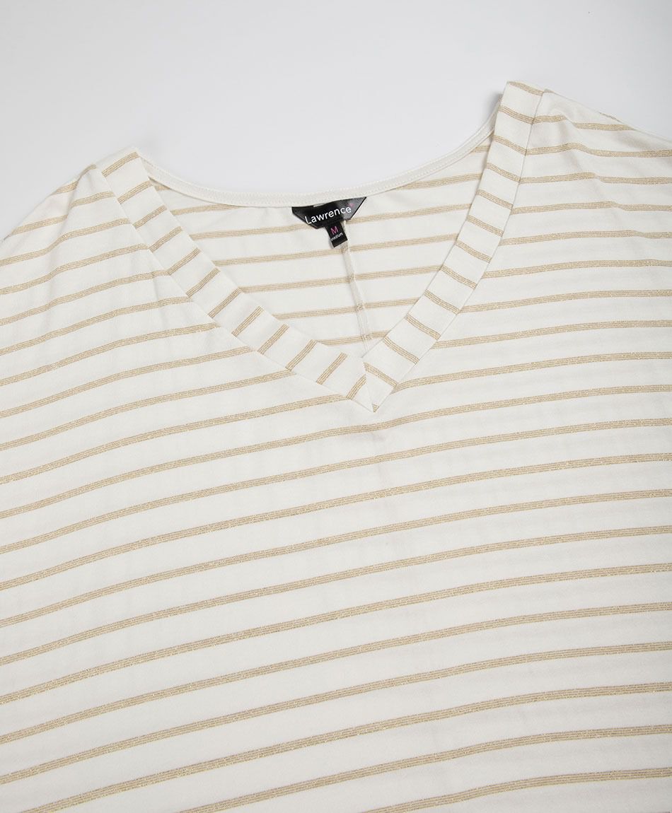 Remera mujer rayas doradas