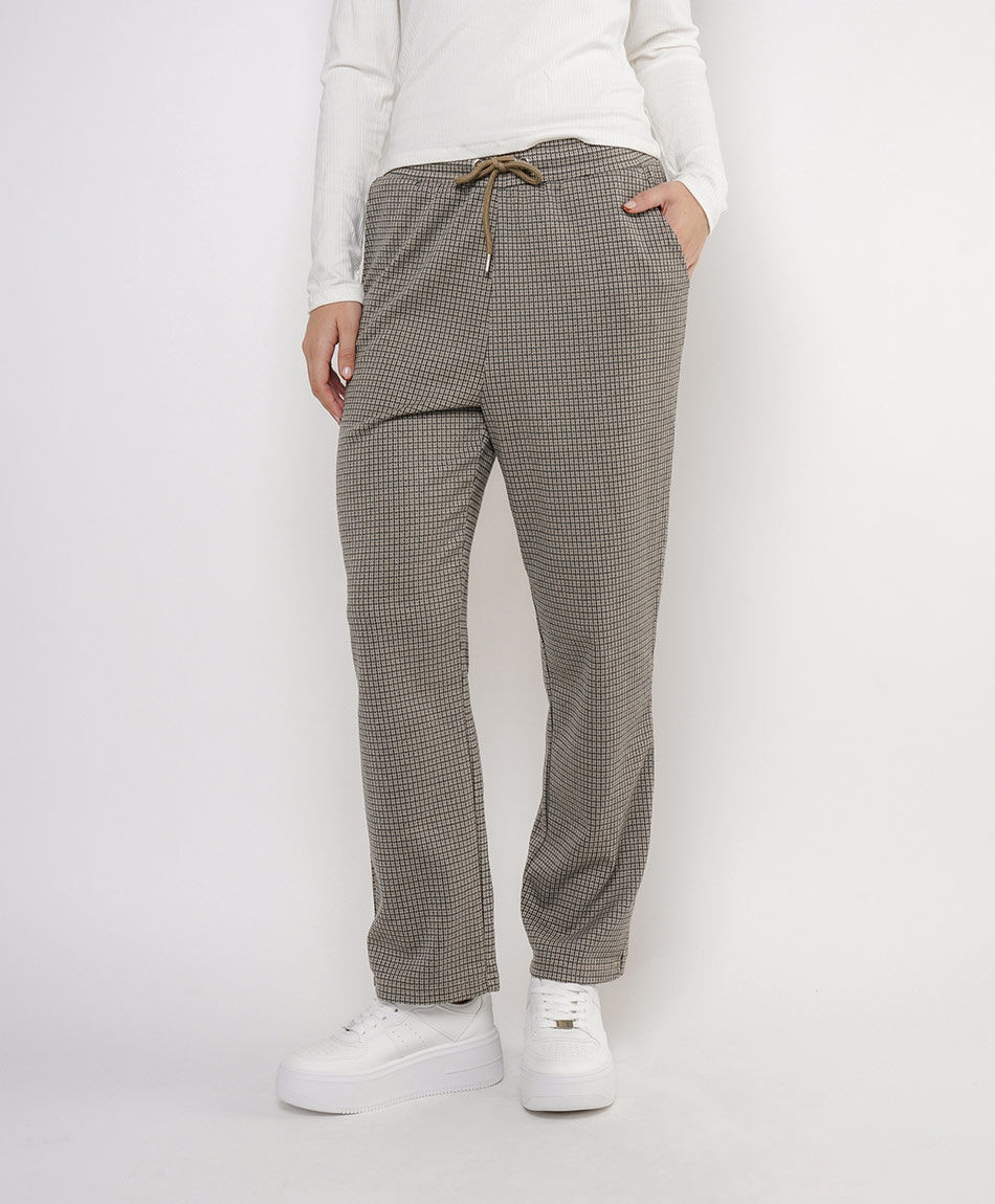 Pantal&oacute;n mujer check lazo