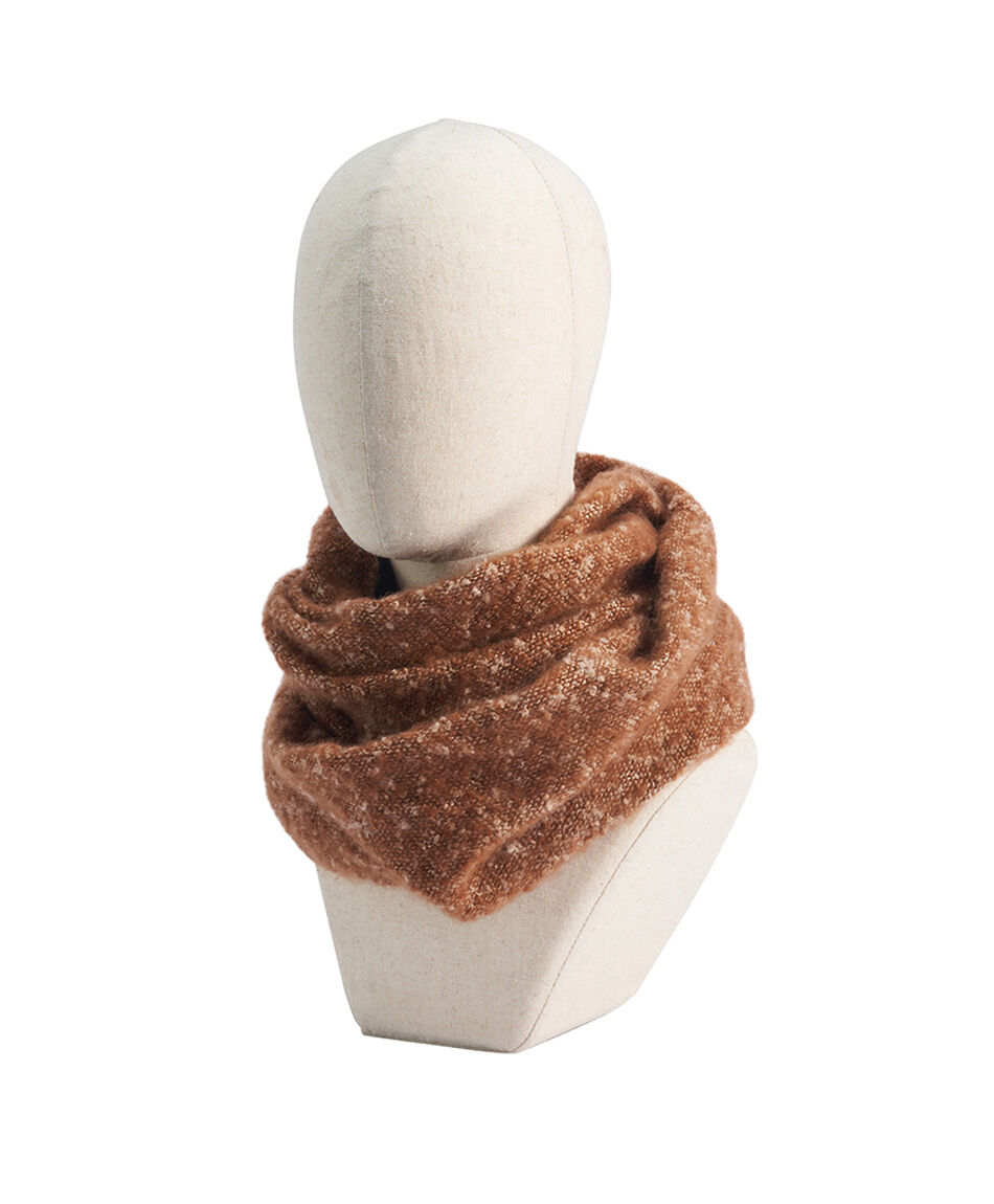 Cuello mujer tejido melange brown