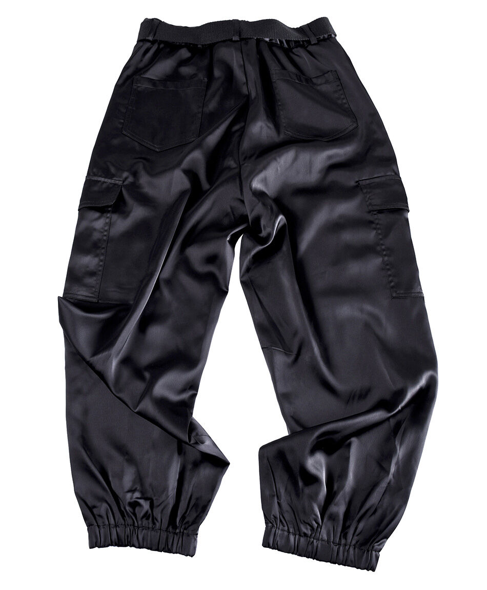 Pantalon cargo satin