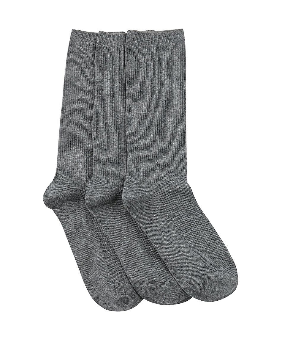 Pack 3 medias escolar largo gris