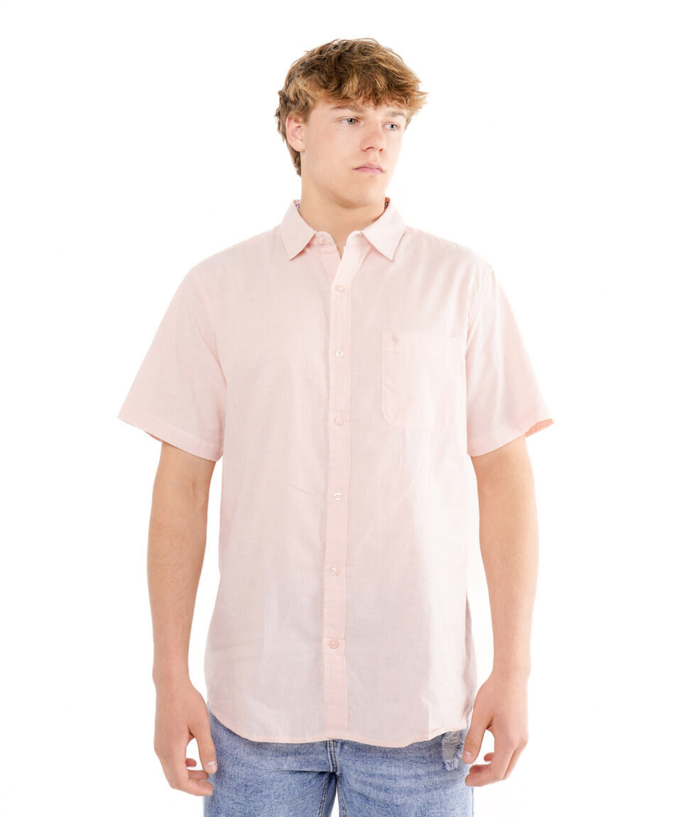 Camisa hombre lisa manga corta