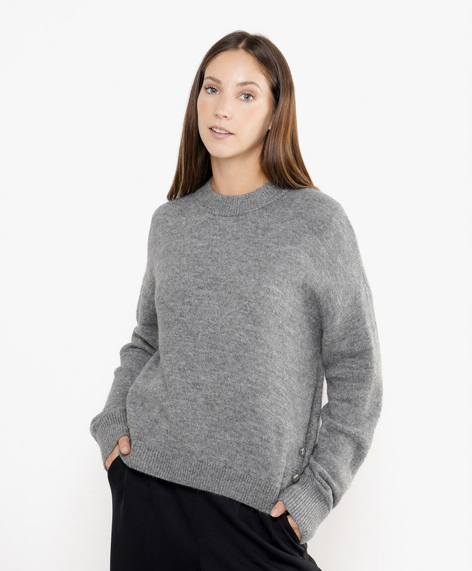 Sweater mujer botones laterales