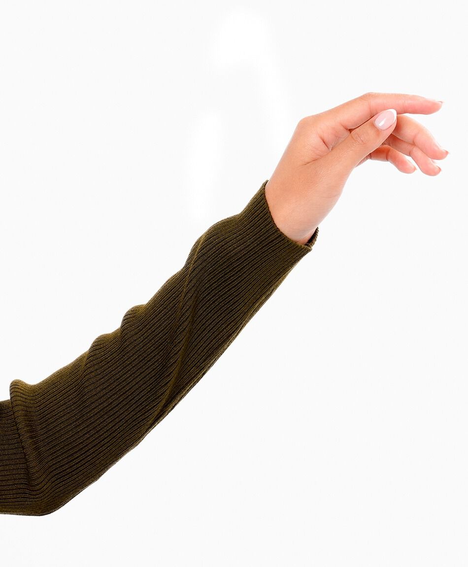 Sweater mujer cuello polo verde
