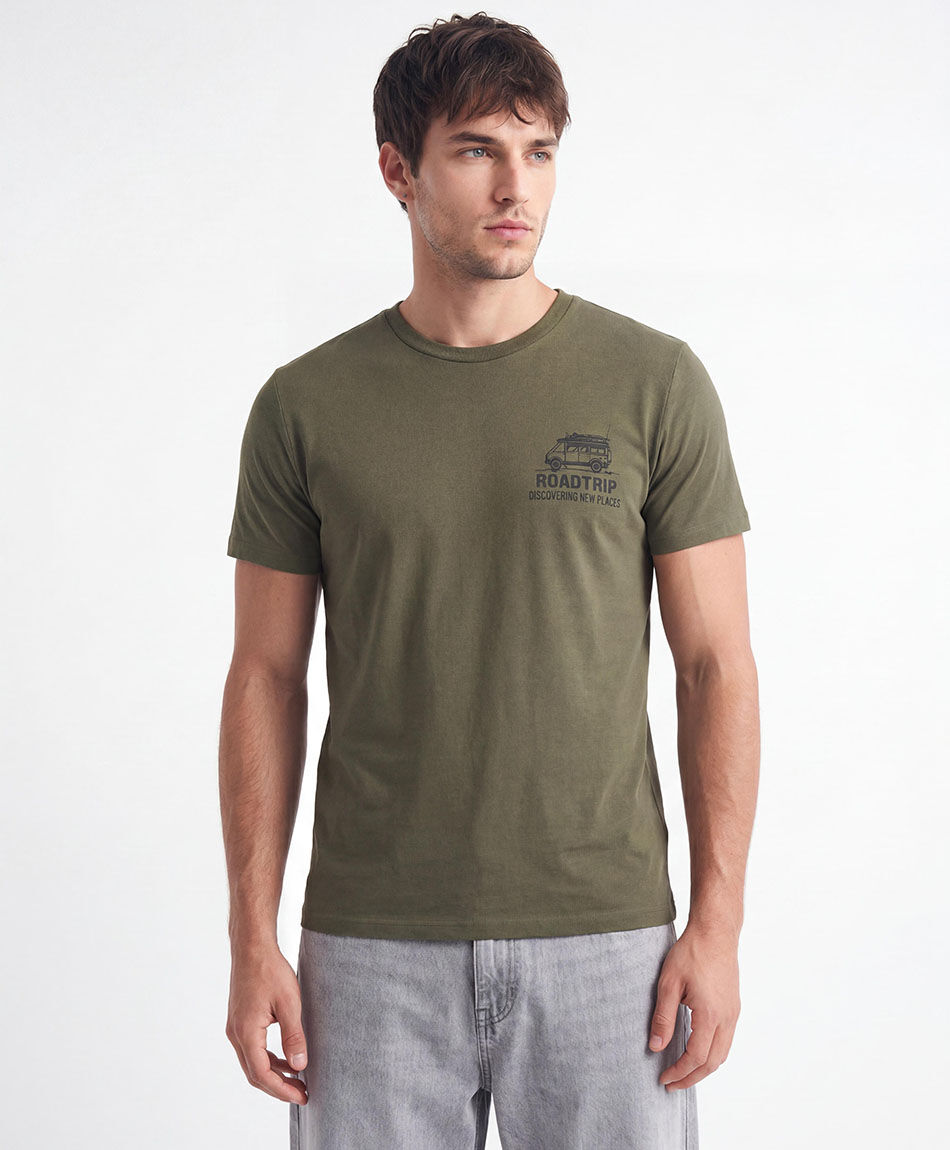 Remera hombre doble estampado jeep