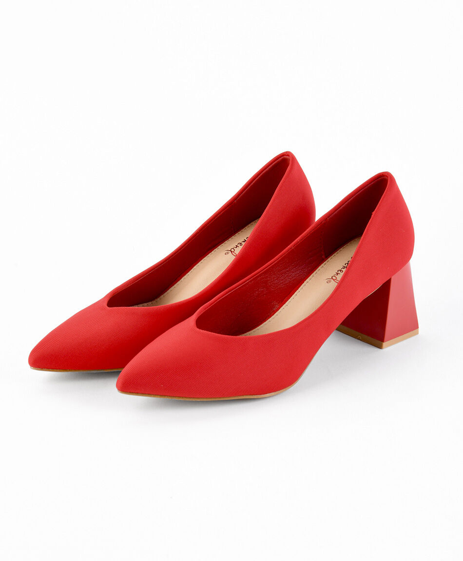Zapato mujer taco alto rojo