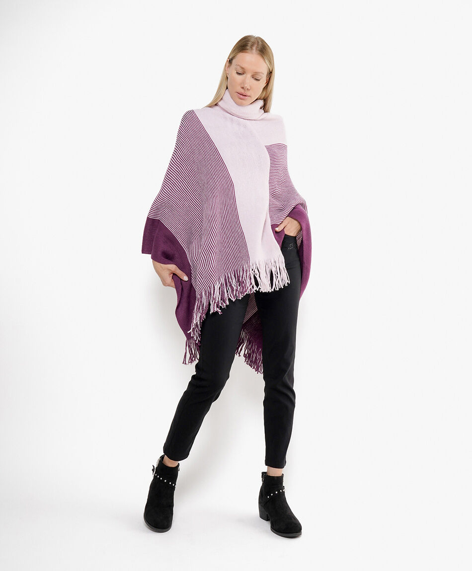 Poncho mujer mix pink