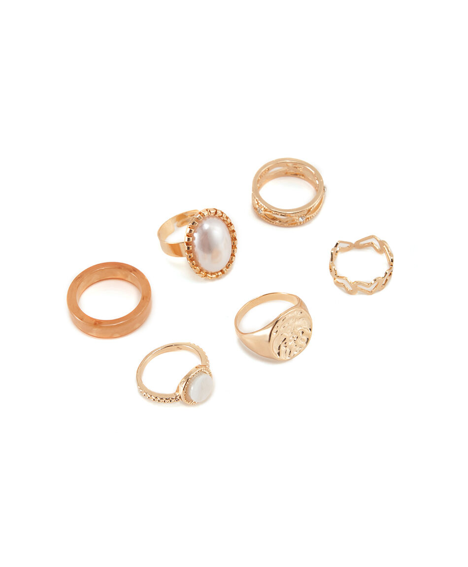 Set anillos mujer mix gold