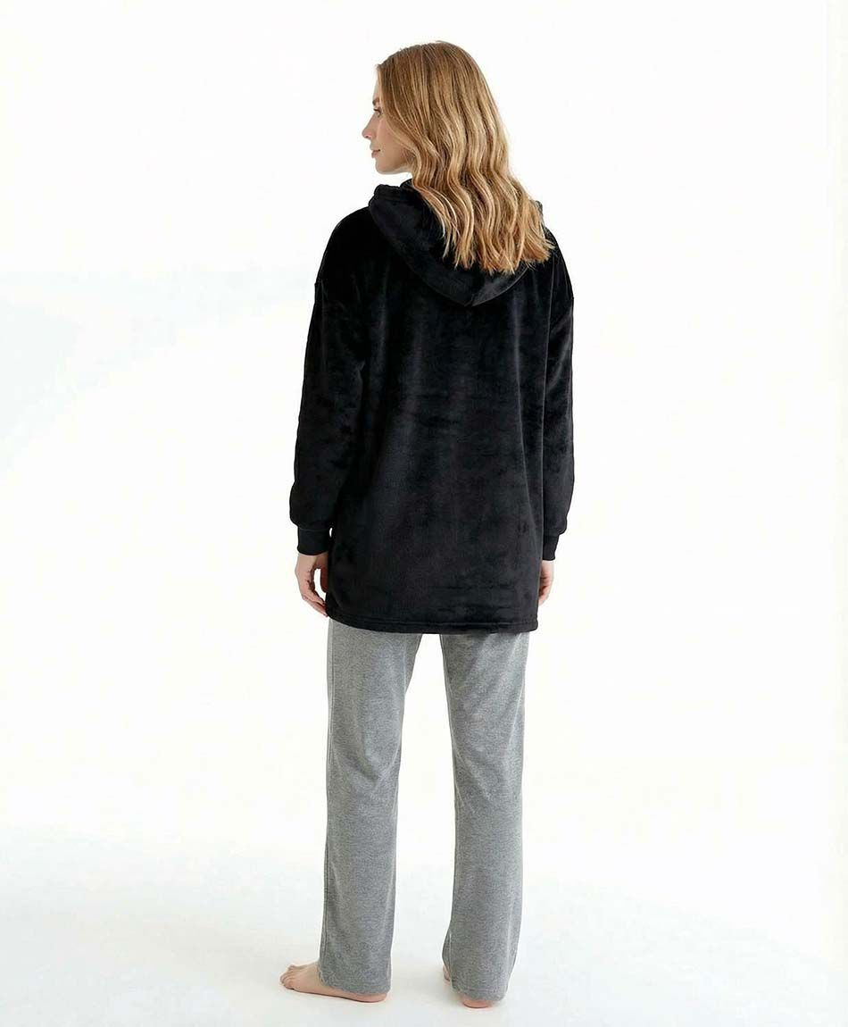 Bata mujer oversize black