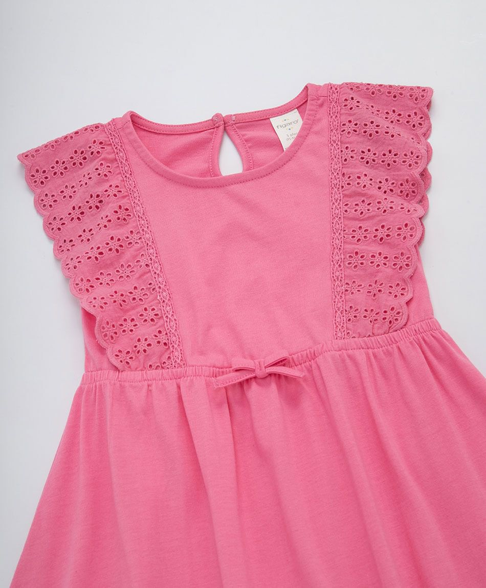 Vestido beb&eacute; broderie rosado