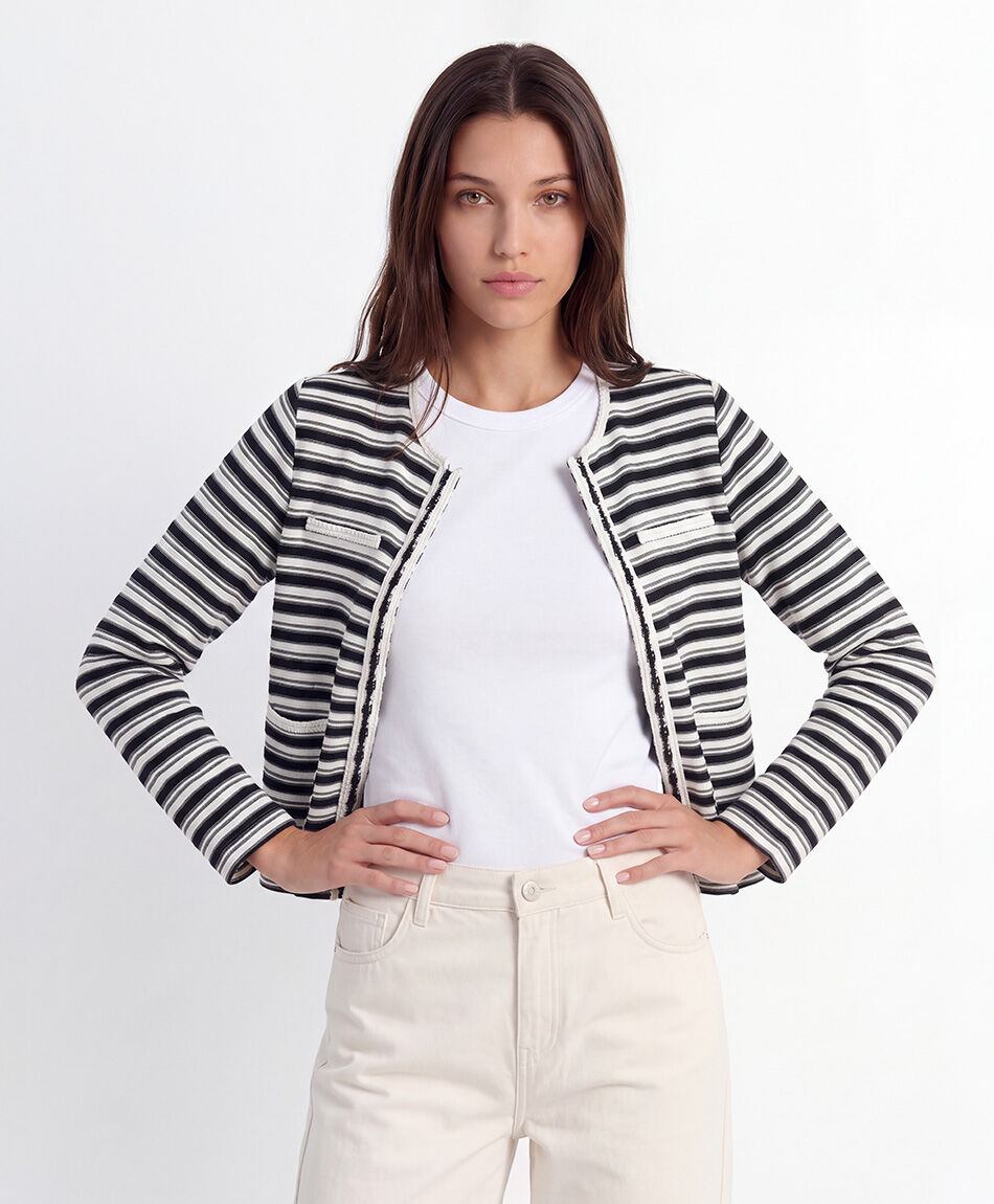 Campera mujer lineas crop