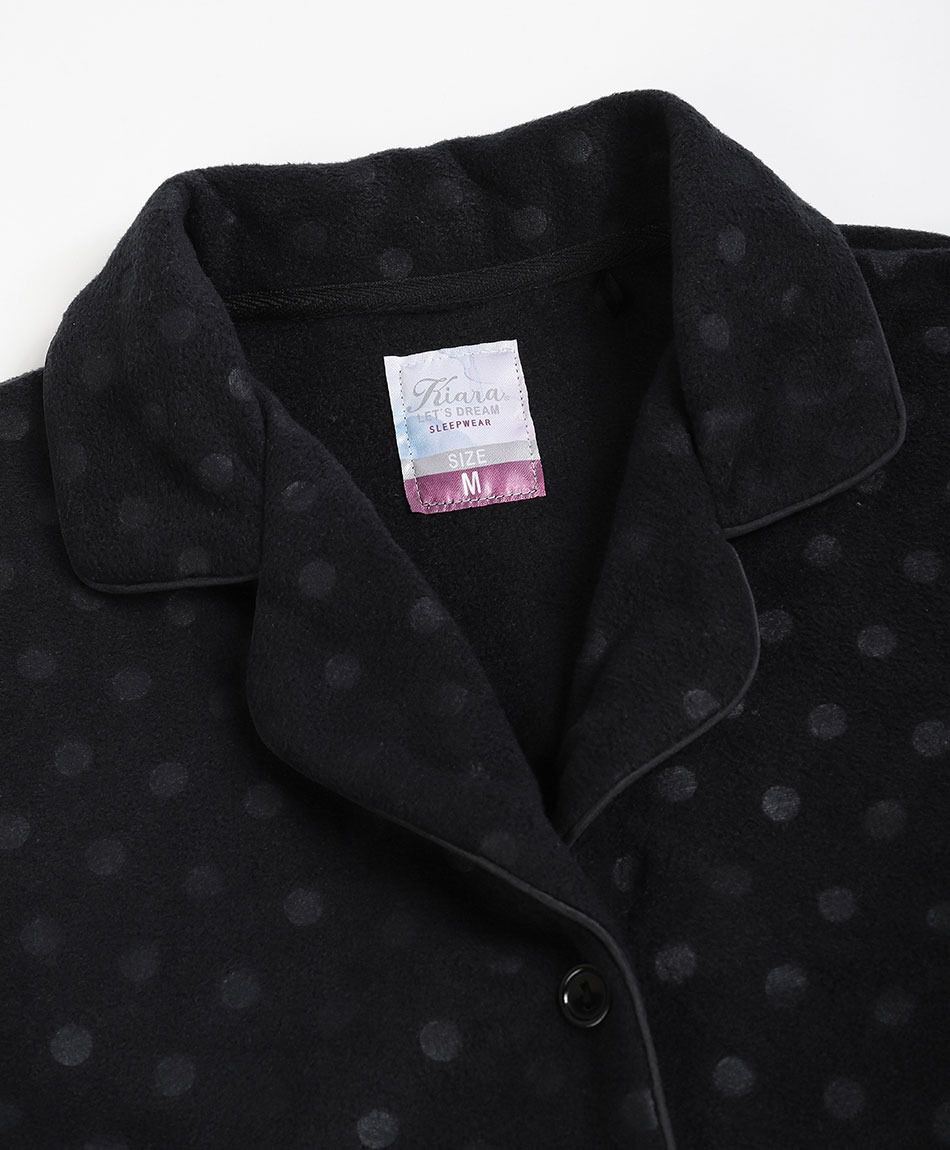 Pijama mujer polar lunares negro