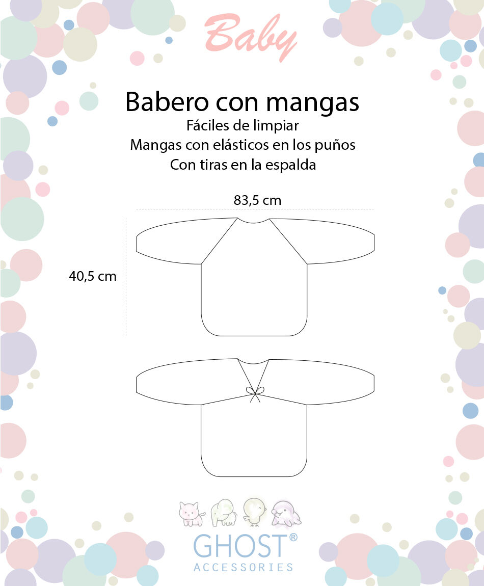 Babero con mangas beb&eacute; autos
