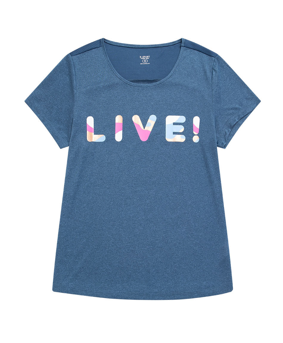 Remera deportiva mujer live blue