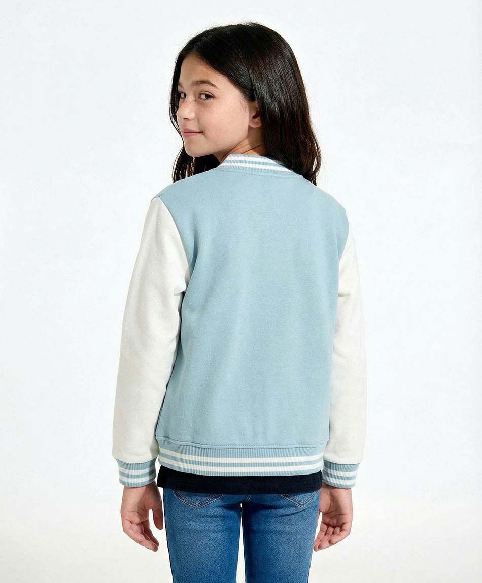 Campera ni&ntilde;a estilo universitario