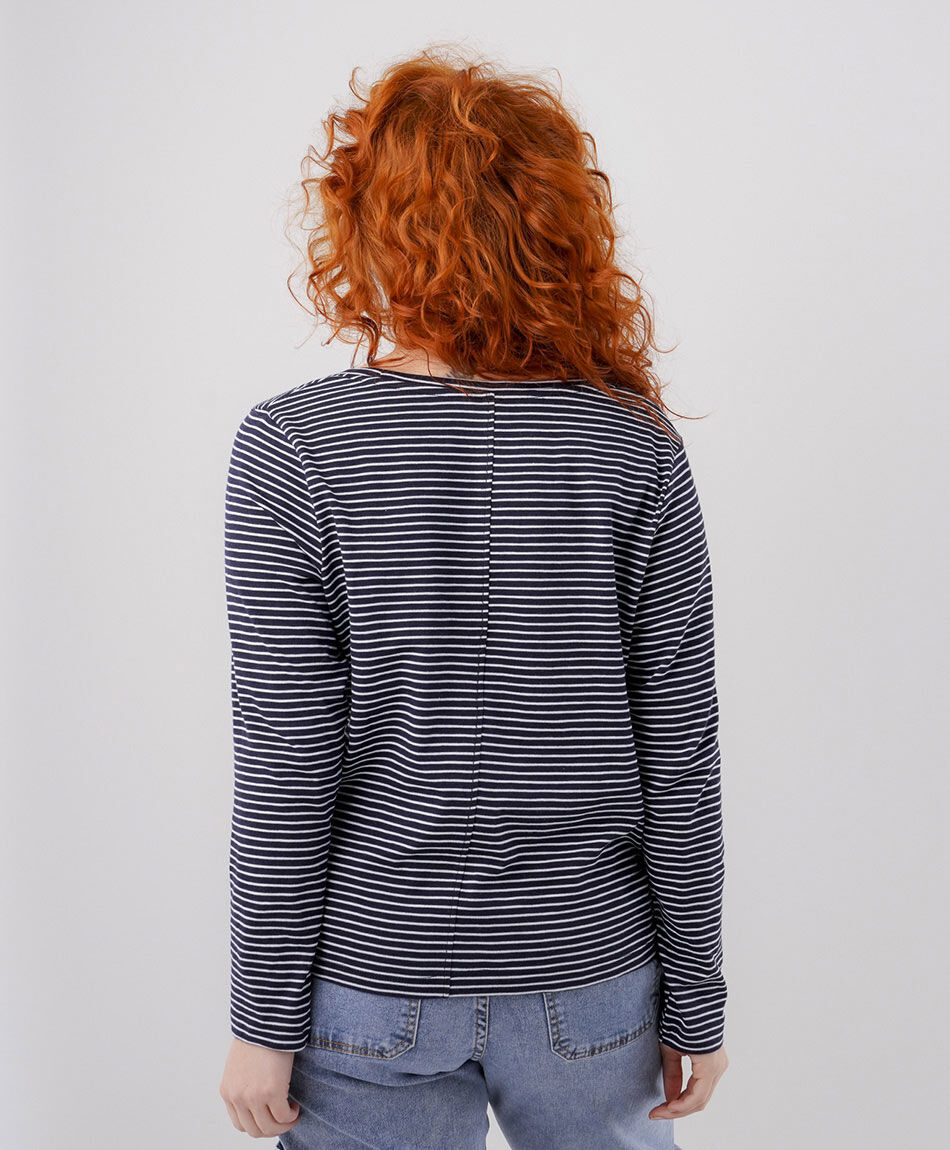 Remera mujer l&iacute;neas cuello ancho