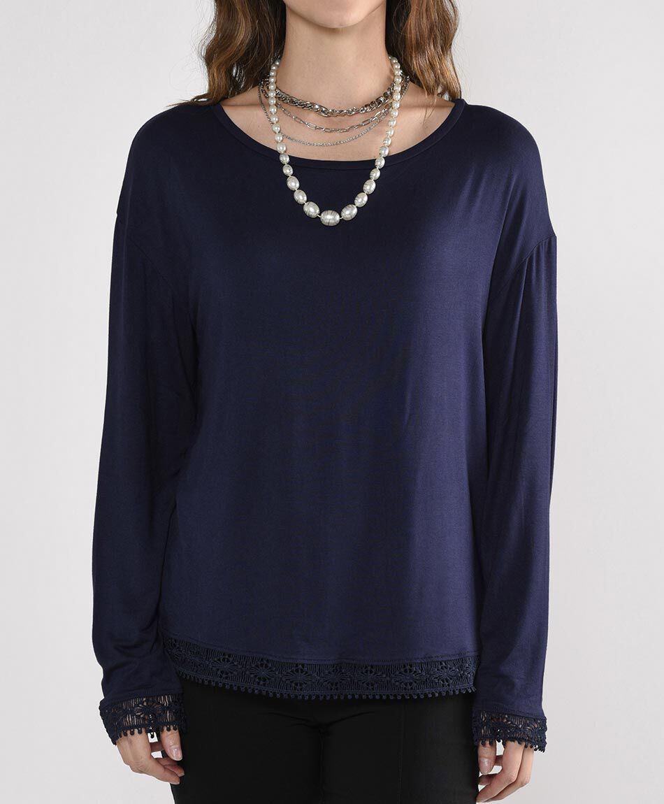 Polera manga larga cuello redondo