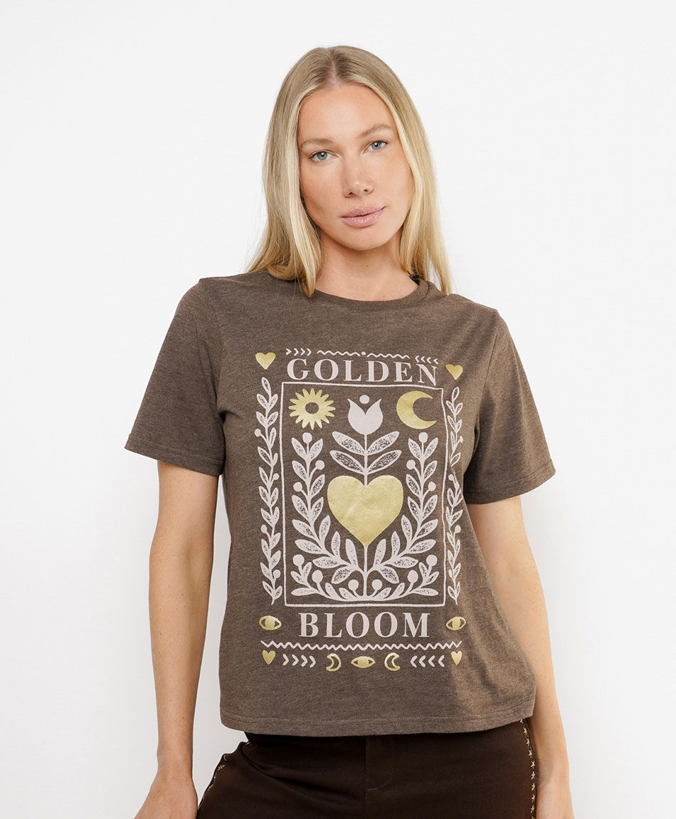 Remera mujer coraz&oacute;n golden