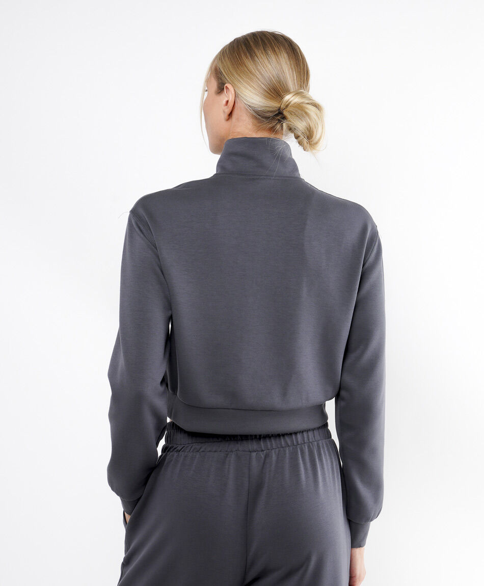 Buzo deportivo mujer modal crop