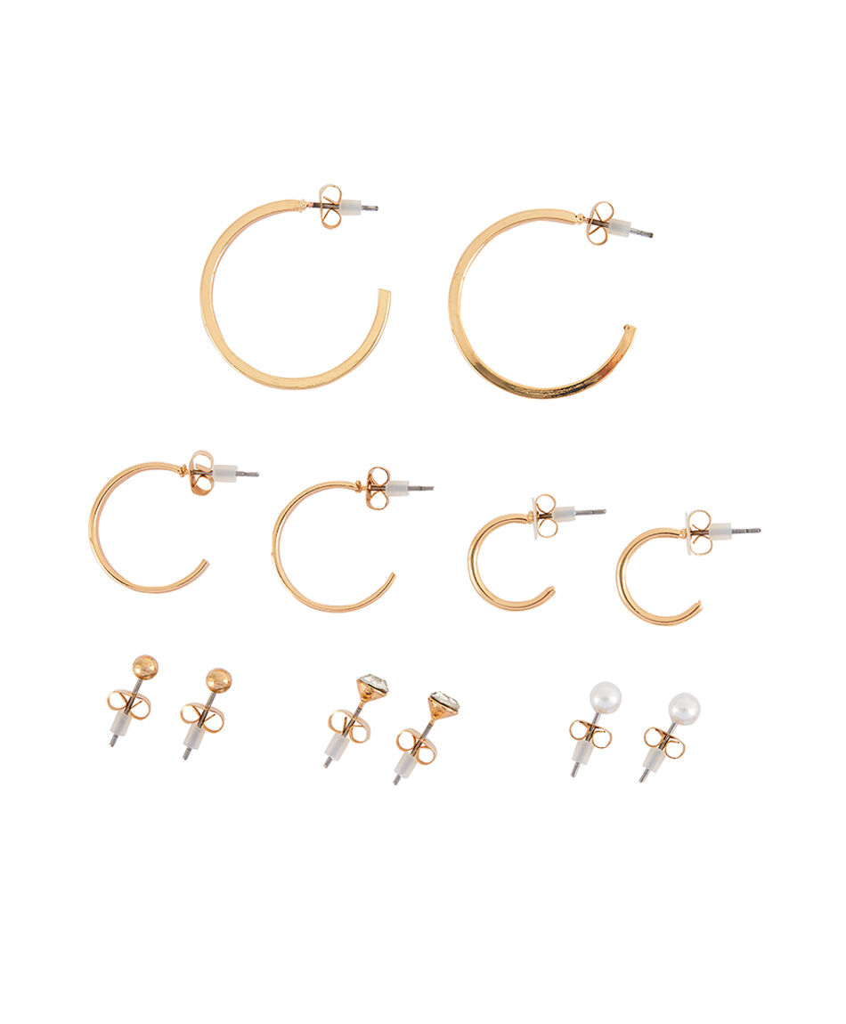 Set 6 aros mujer dorados