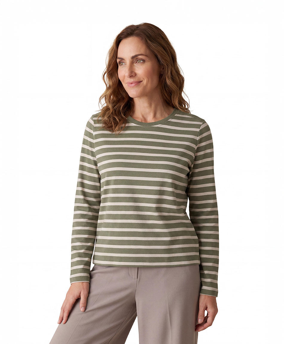 Remera mujer rayas bicolor