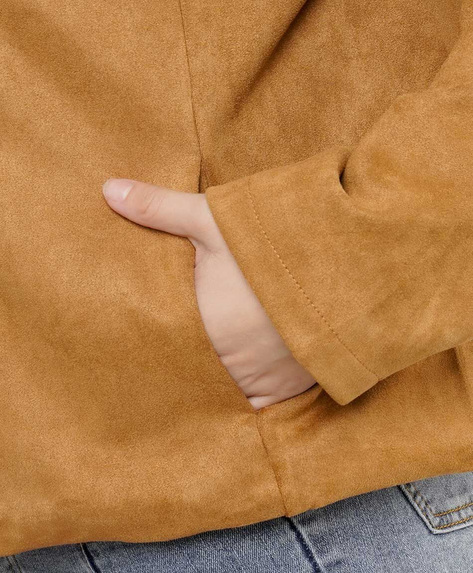 Campera mujer suede cierre