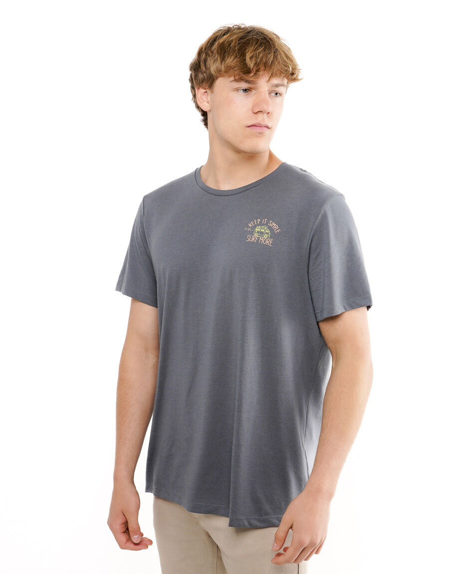 Remera hombre doble estampado frase