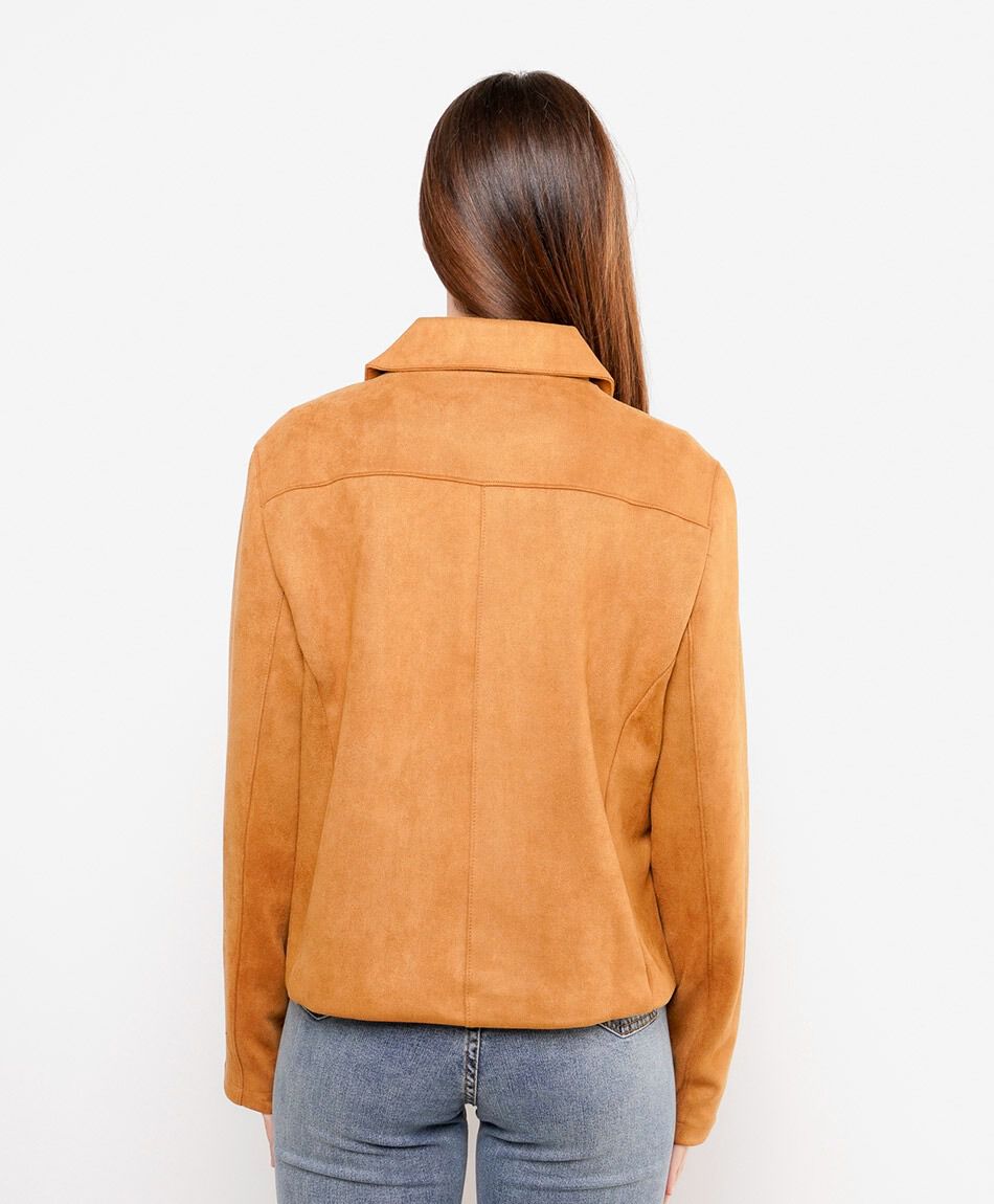 Chaqueta mujer suede cierre