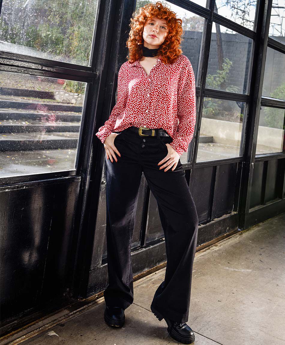 Pantal&oacute;n mujer black wide
