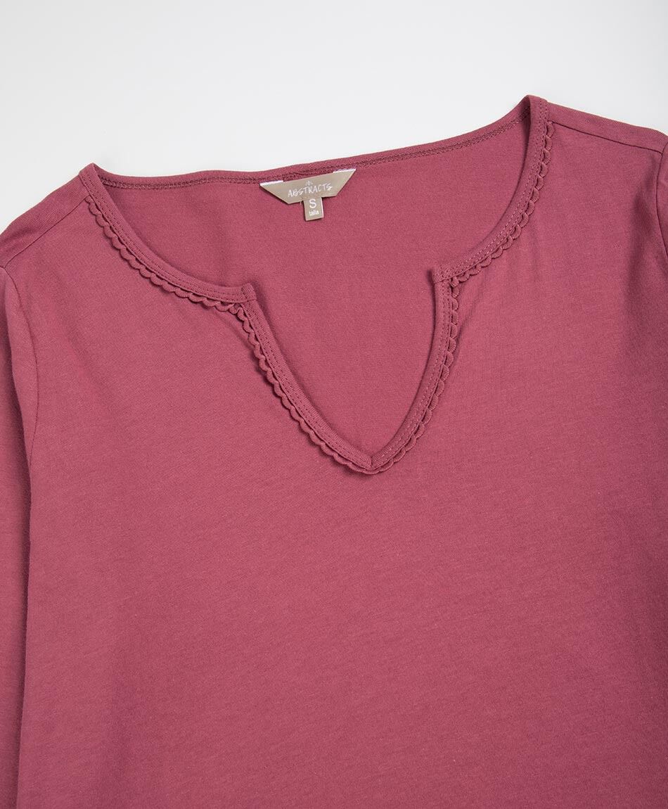 Remera mujer encaje manga
